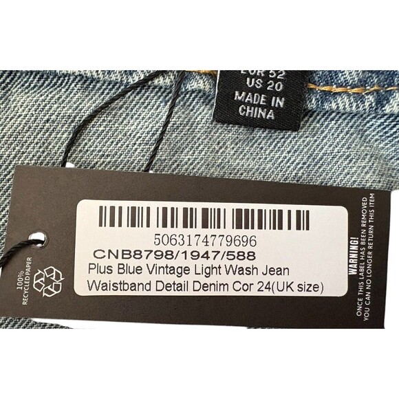 PrettyLittleThing Medium Wash Jean Waistband Detail Denim Corset Top Size 20 US - Picture 4 of 9